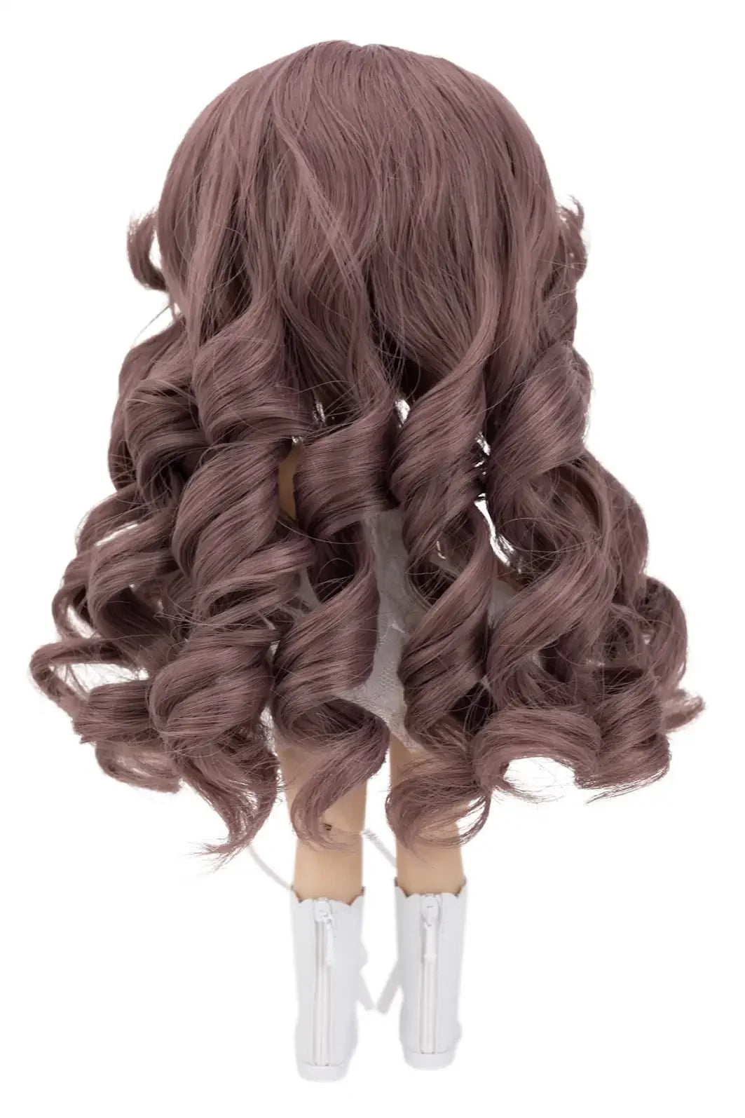 Back view of Chocolate Brown Swirl Wig for Mori Lolli Dolls