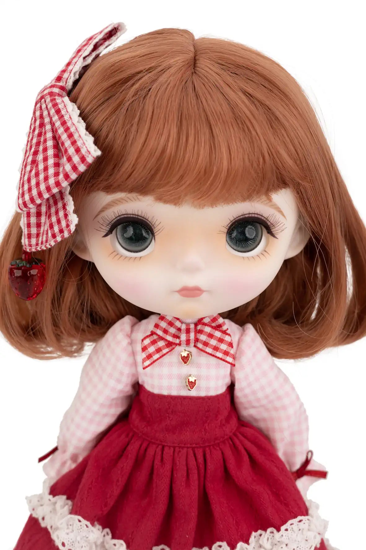 Dark Green Color Glass Eyes on Mori Lolli Strawberry Fields Doll