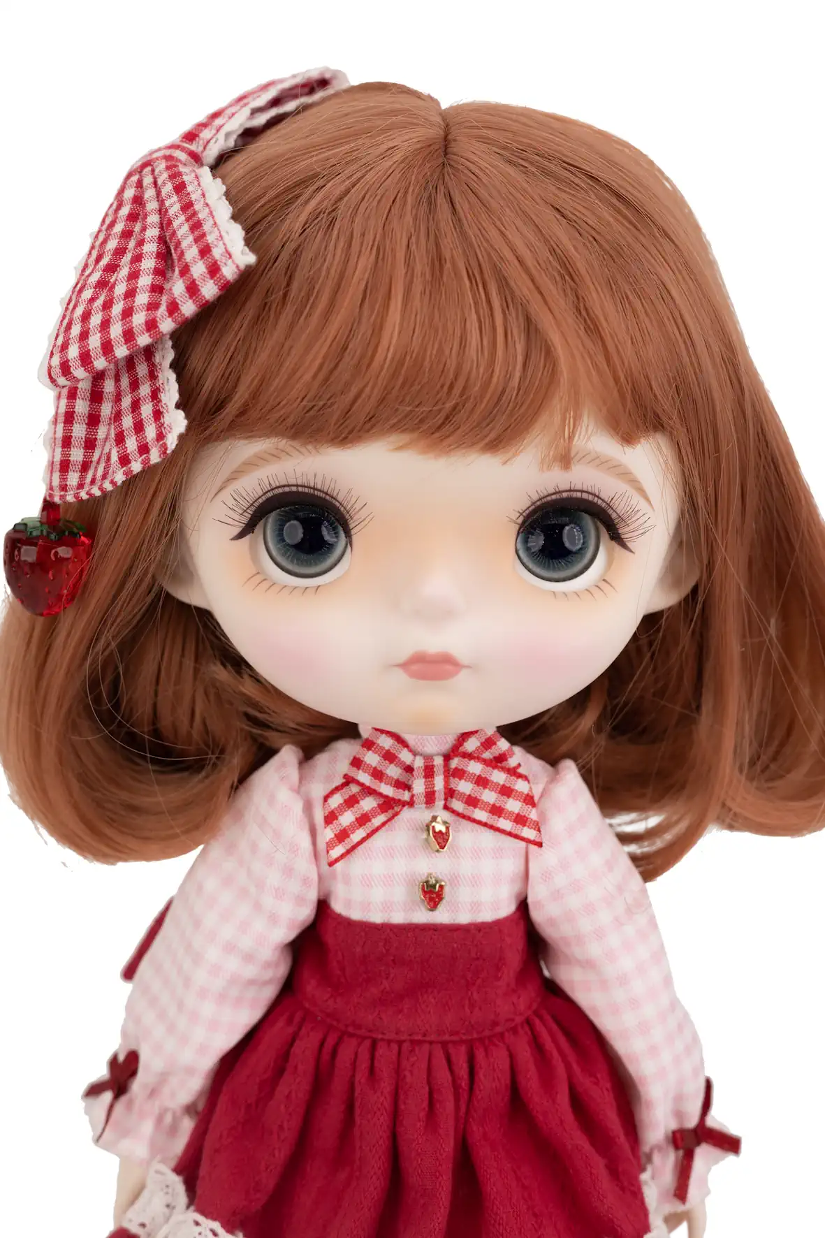 Deep Blue and Green Color Glass Eyes on Mori Lolli Strawberry Fields Doll