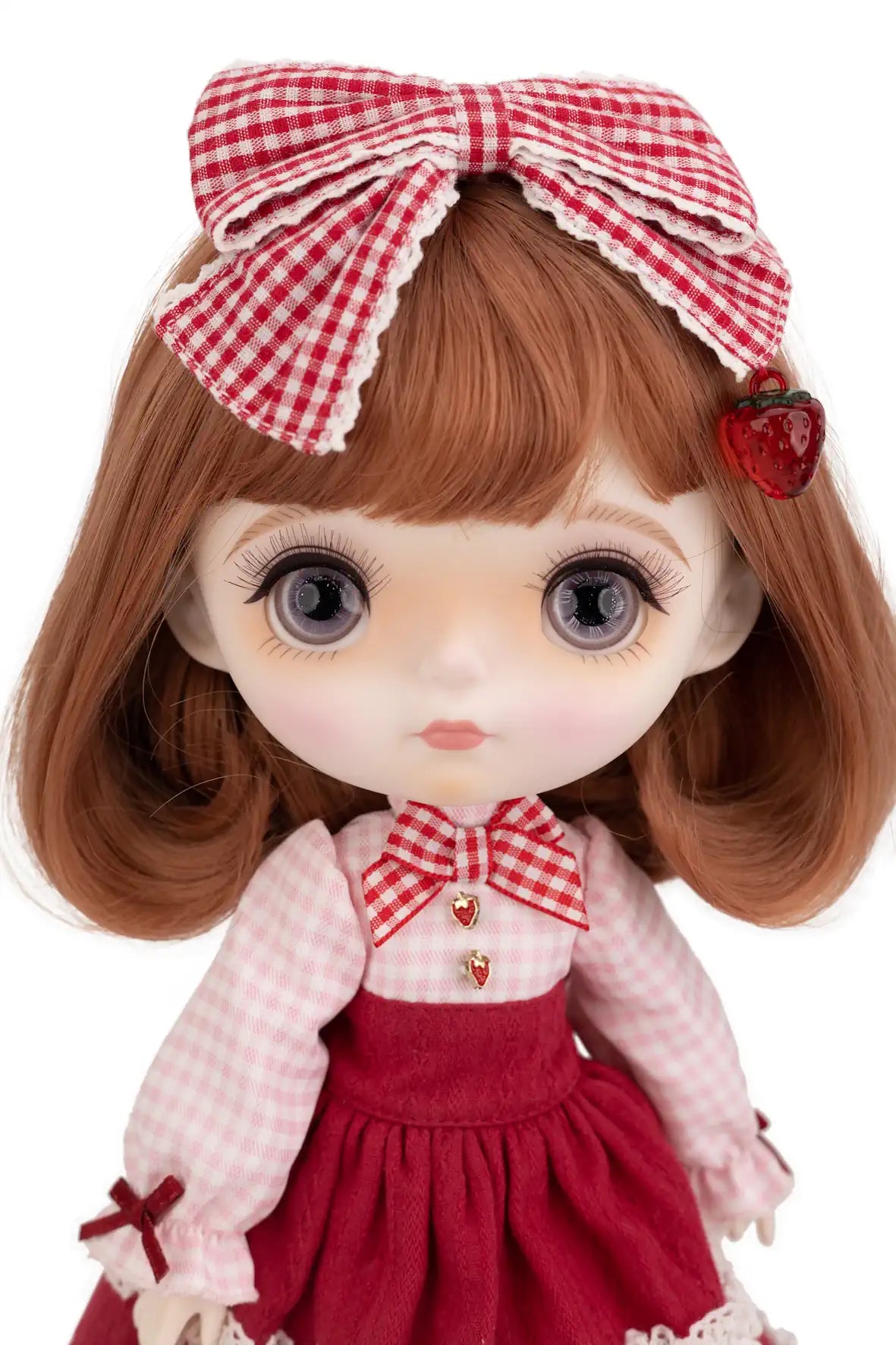 Light Purple Glass Eyes on Mori Lolli Strawberry Fields Doll