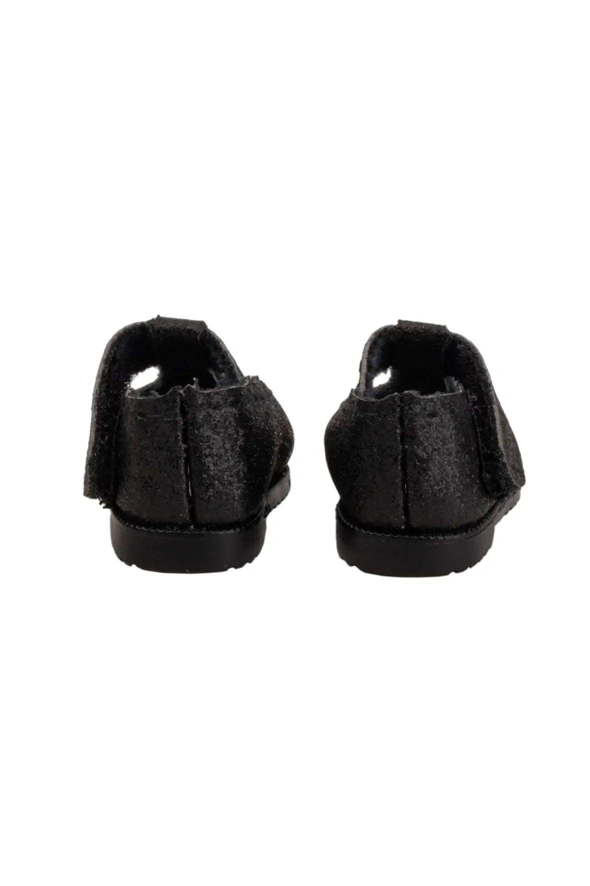 Black shoes back view on a white background