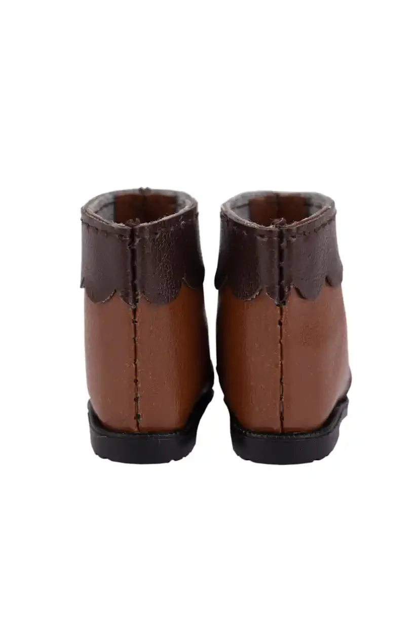Two-Toned Bow Boots (Brown) Back View