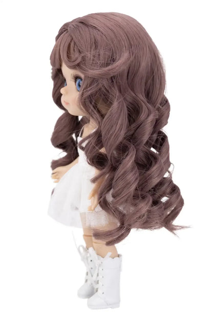 Side view of Chocolate Brown Swirl Wig for Mori Lolli Dolls