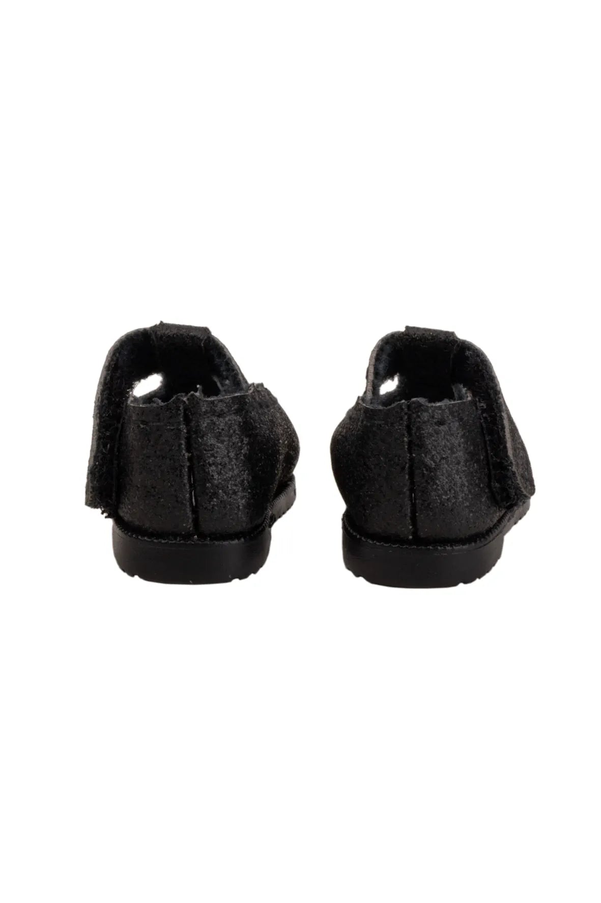 Black shoes back view on a white background