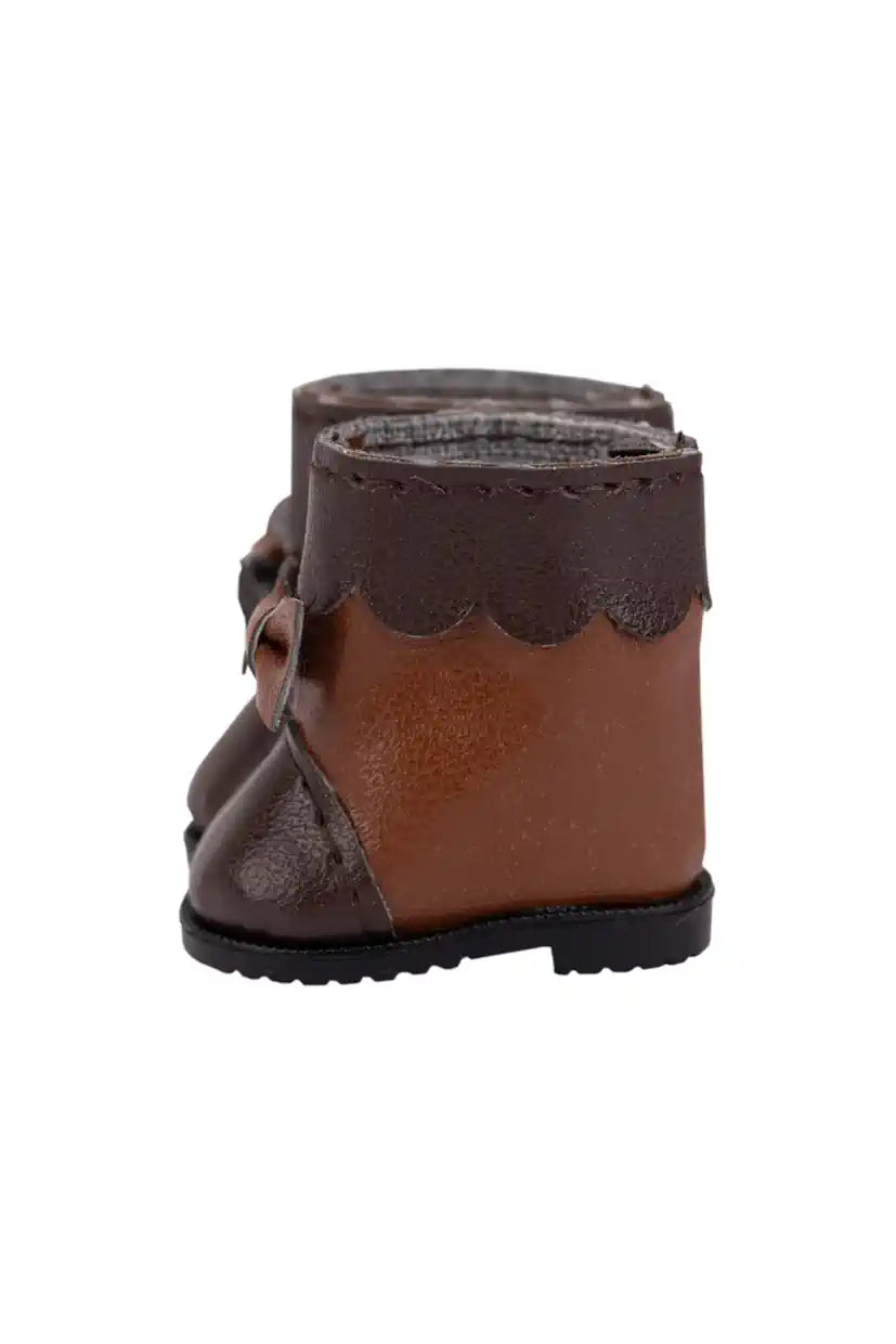 Two-Toned Bow Boots (Brown) Side View